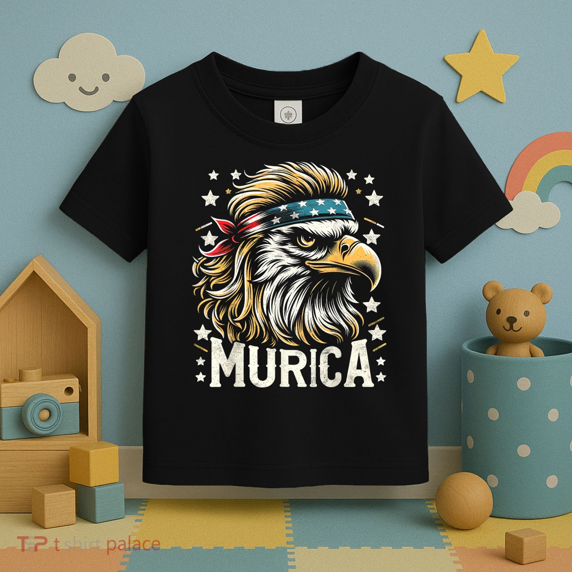 4th Of July Bald Eagle Mullet Murica Usa Usa Merica Toddler T-Shirt
