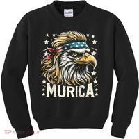 4th Of July Bald Eagle Mullet Murica Usa Usa Merica Kids Sweatshirt thumb 0