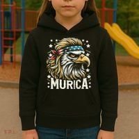 4th Of July Bald Eagle Mullet Murica Usa Usa Merica Kids Hoodie thumb 3