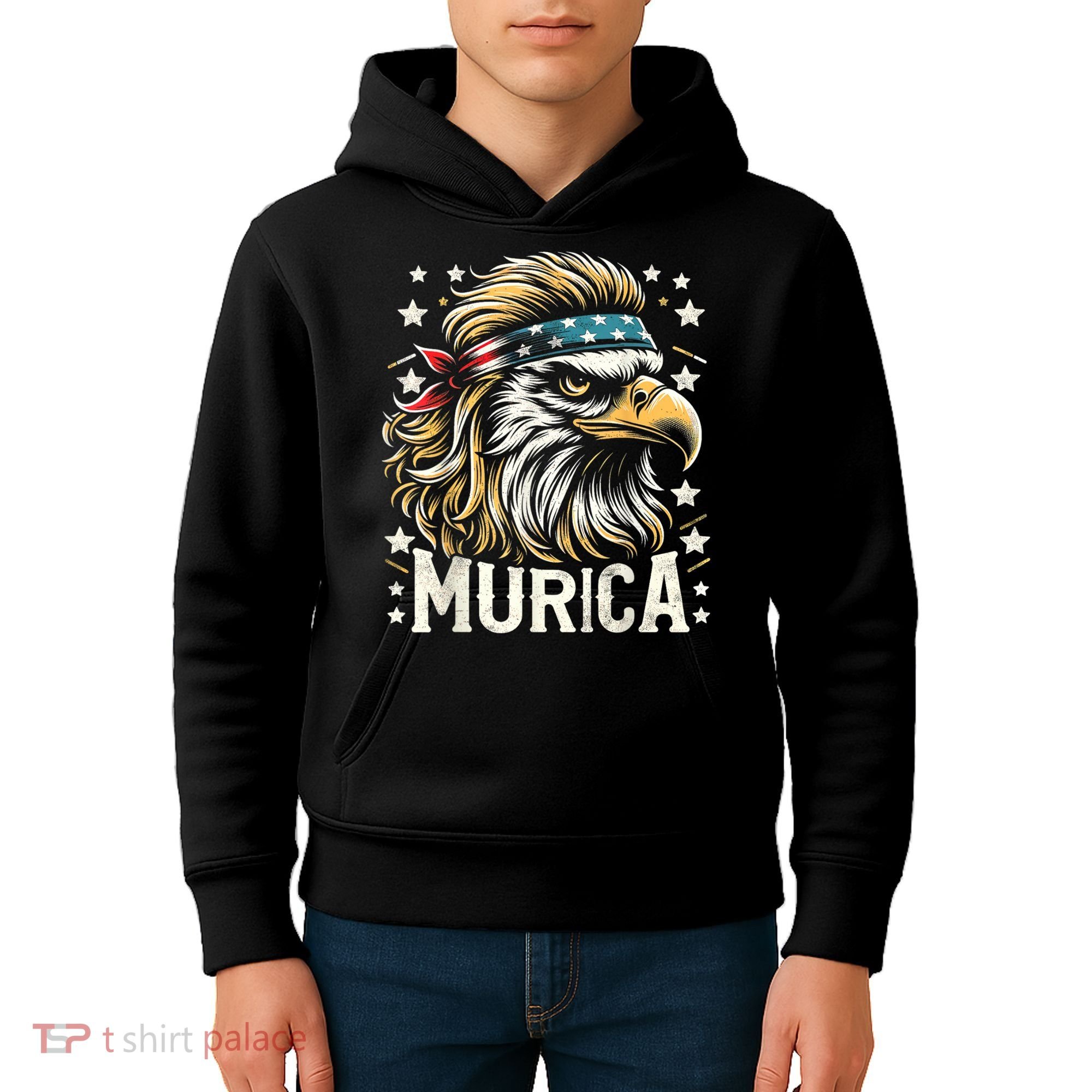 4th Of July Bald Eagle Mullet Murica Usa Usa Merica Kids Hoodie