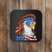 4th Of July Bald Eagle Mullet Murica Usa Usa Merica Coaster thumb 0