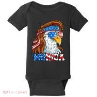 4th Of July Bald Eagle Mullet Murica Usa Usa Merica Baby Bodysuit thumb 0