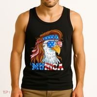 4th Of July Bald Eagle Mullet Murica Usa Usa Merica Tank Top thumb 3