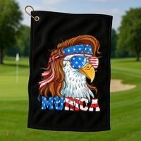 4th Of July Bald Eagle Mullet Murica Usa Usa Merica Golf Towel thumb 1