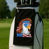 4th Of July Bald Eagle Mullet Murica Usa Usa Merica Golf Towel thumb 2