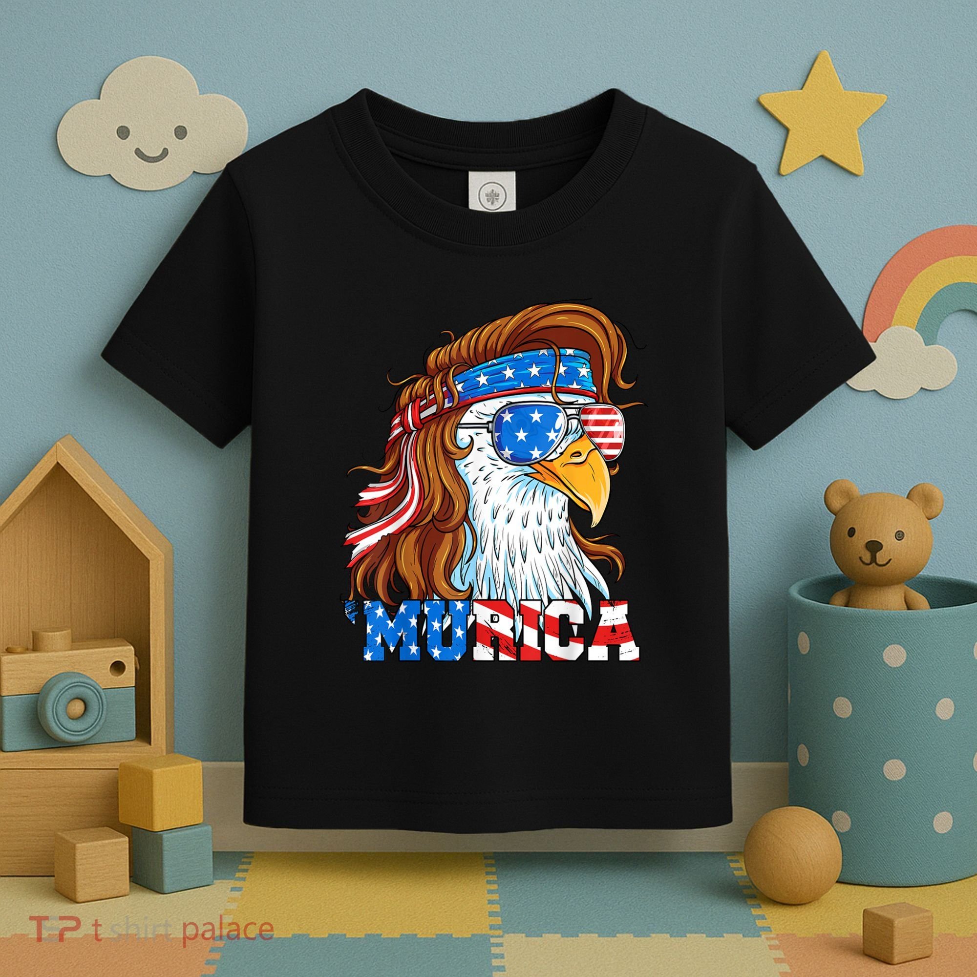 4th Of July Bald Eagle Mullet Murica Usa Usa Merica Toddler T-Shirt