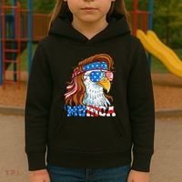 4th Of July Bald Eagle Mullet Murica Usa Usa Merica Kids Hoodie thumb 3