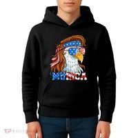 4th Of July Bald Eagle Mullet Murica Usa Usa Merica Kids Hoodie thumb 4