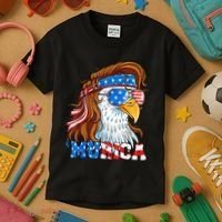 4th Of July Bald Eagle Mullet Murica Usa Usa Merica Kids T-Shirt thumb 3