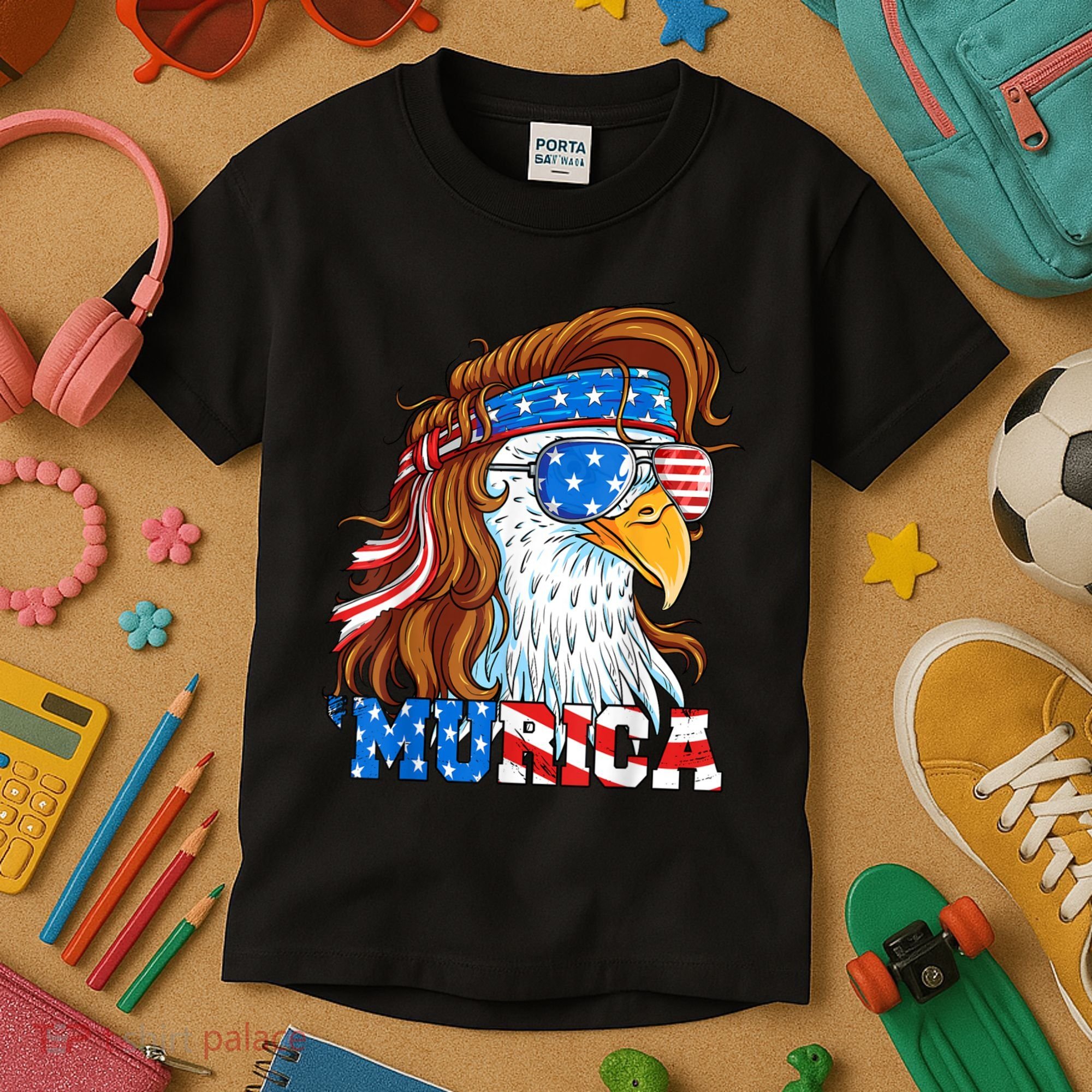 4th Of July Bald Eagle Mullet Murica Usa Usa Merica Kids T-Shirt