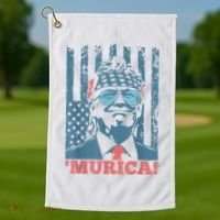 4th Of July Bald Eagle Mullet Murica Usa Usa Merica Golf Towel thumb 1