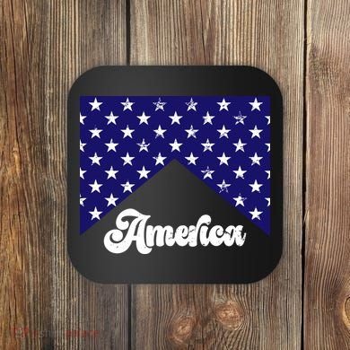 4th Of July Independence Day America Retro Pattern Coaster