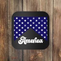 4th Of July Independence Day America Retro Pattern Coaster thumb 0