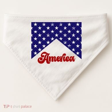4th Of July Independence Day America Retro Pattern USA-Made Doggie Bandana