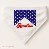 4th Of July Independence Day America Retro Pattern USA-Made Doggie Bandana thumb 0