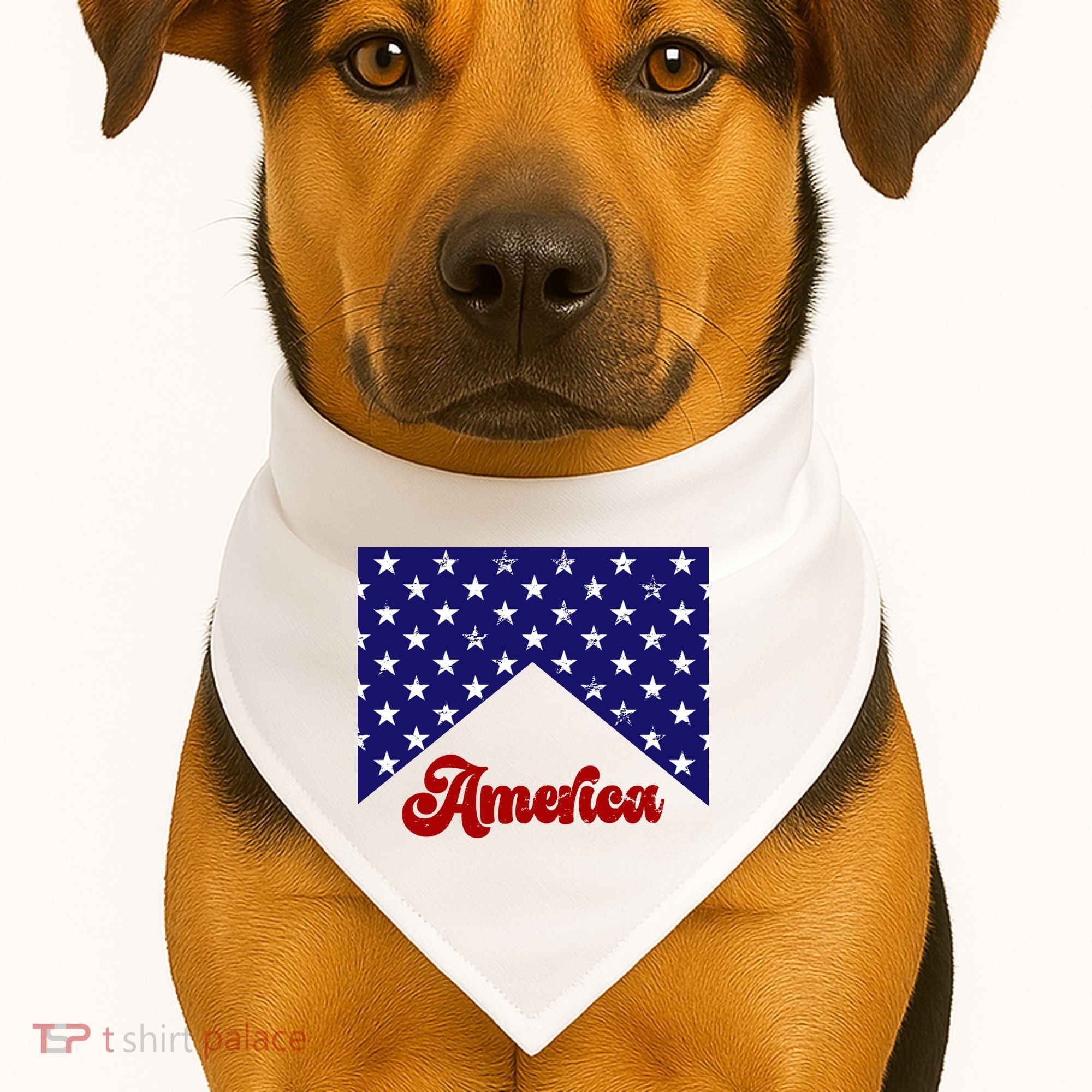 4th Of July Independence Day America Retro Pattern USA-Made Doggie Bandana