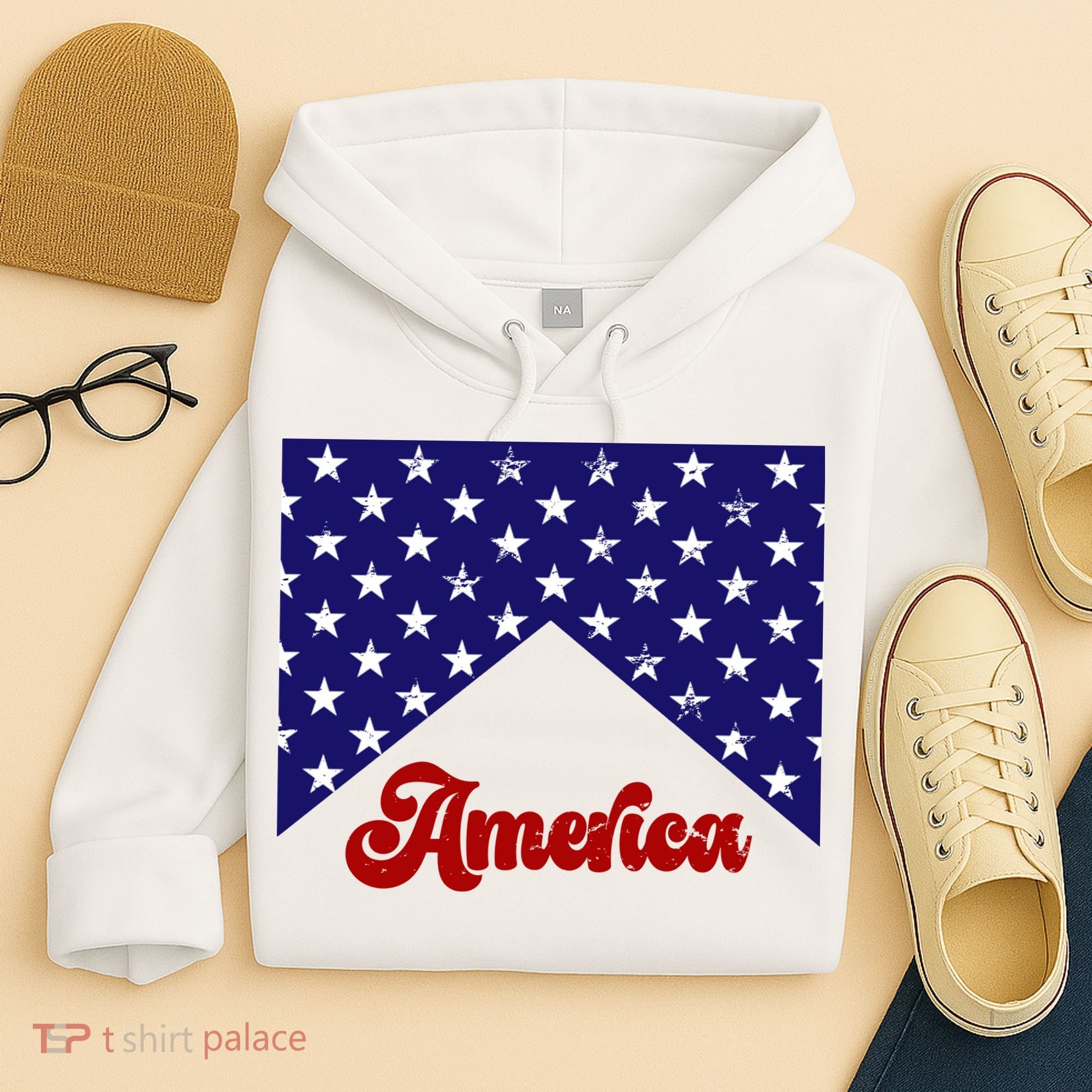 4th Of July Independence Day America Retro Pattern Hoodie