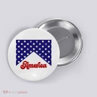 4th Of July Independence Day America Retro Pattern Button thumb 0