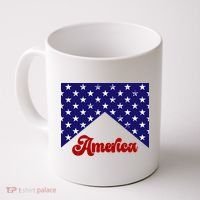 4th Of July Independence Day America Retro Pattern Coffee Mug thumb 0
