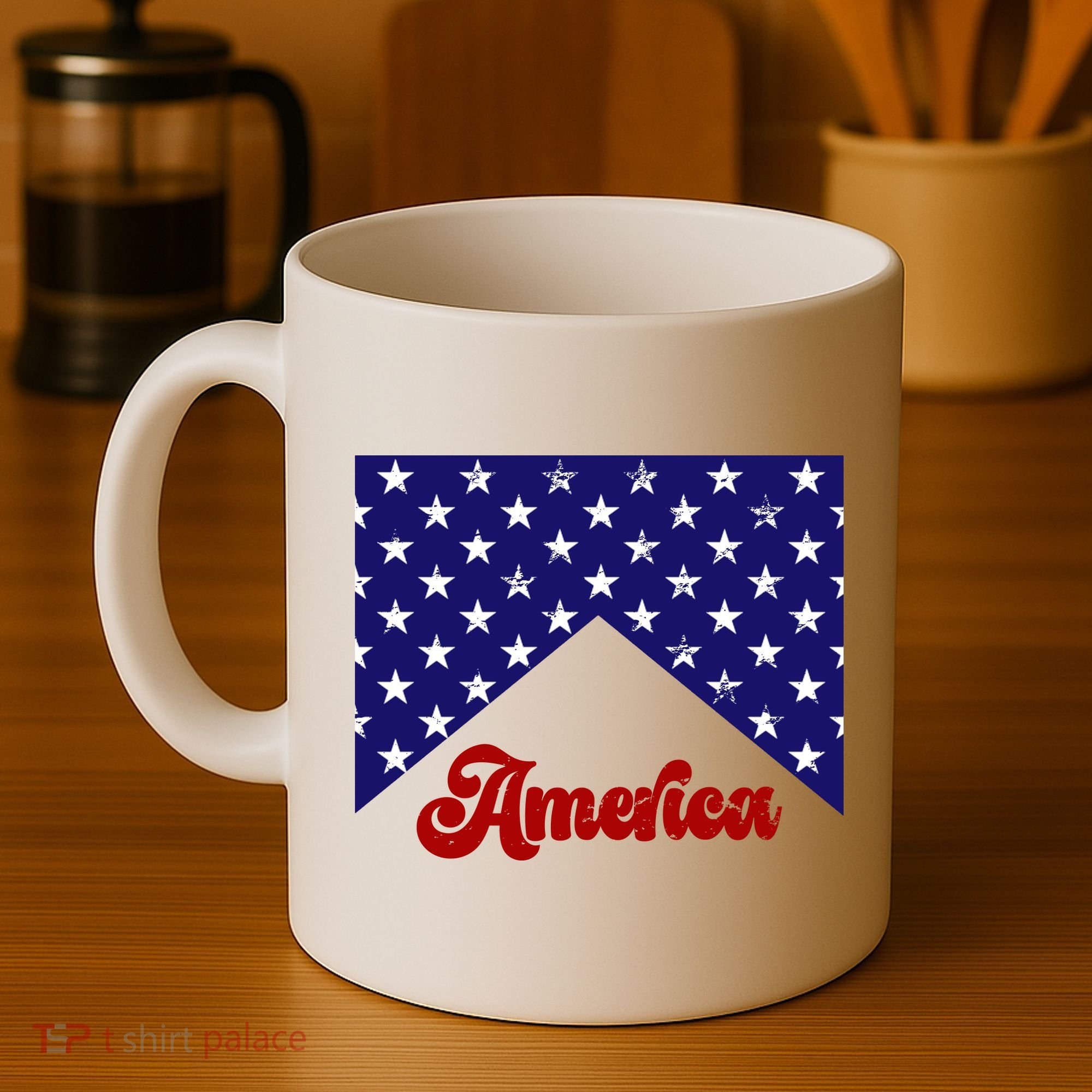 4th Of July Independence Day America Retro Pattern Coffee Mug