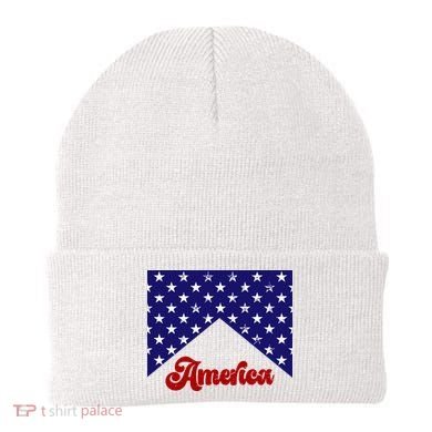 4th Of July Independence Day America Retro Pattern Beanie