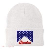 4th Of July Independence Day America Retro Pattern Beanie thumb 0