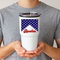 4th Of July Independence Day America Retro Pattern Tumbler thumb 2