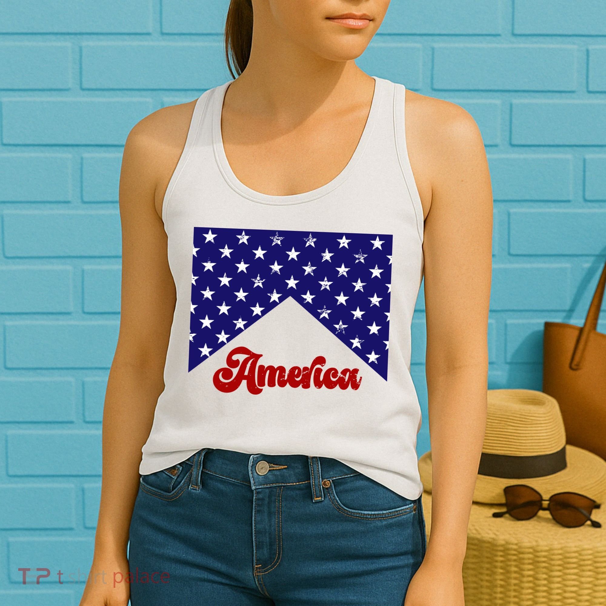 4th Of July Independence Day America Retro Pattern Women's Tank Top