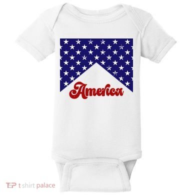 4th Of July Independence Day America Retro Pattern Baby Bodysuit
