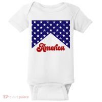 4th Of July Independence Day America Retro Pattern Baby Bodysuit thumb 0