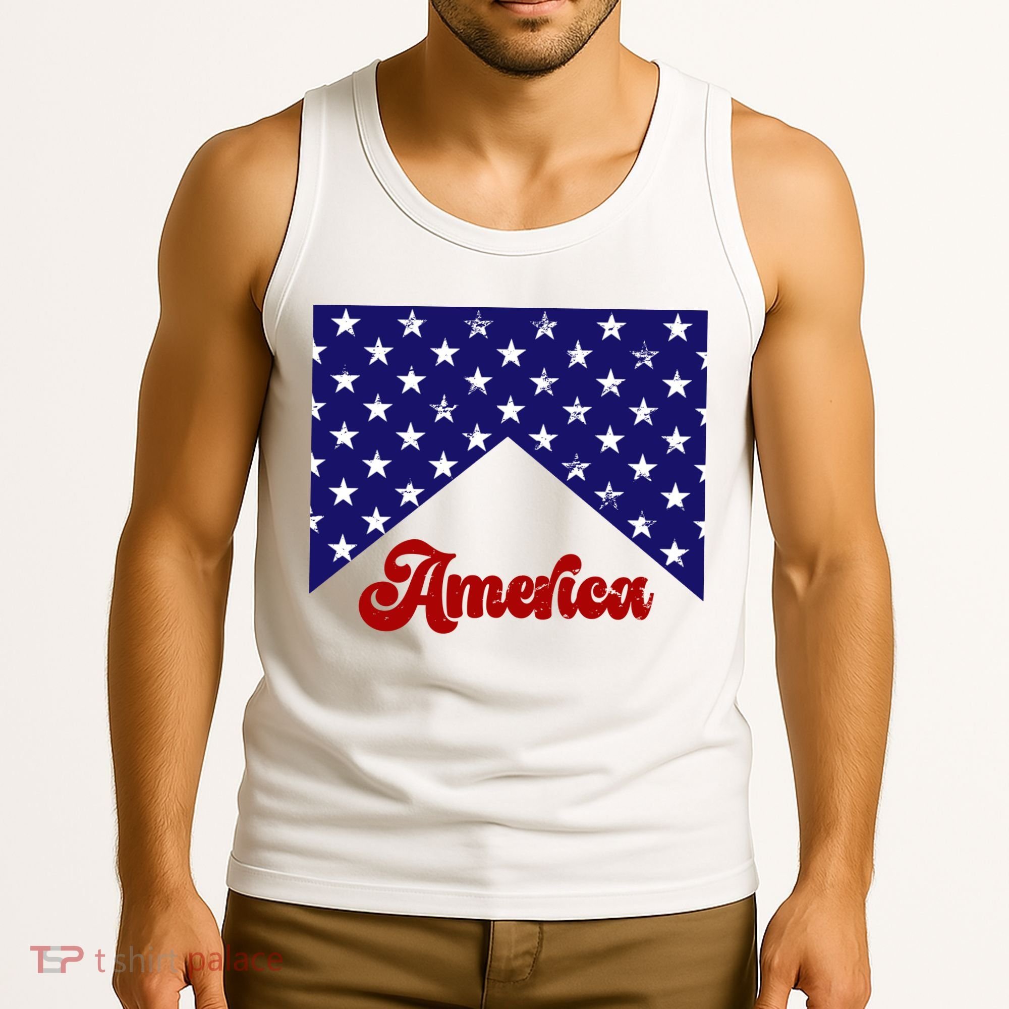 4th Of July Independence Day America Retro Pattern Tank Top