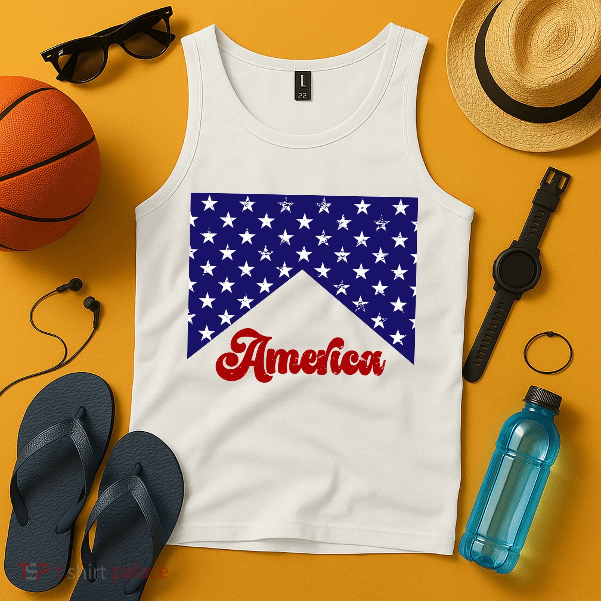 4th Of July Independence Day America Retro Pattern Tank Top