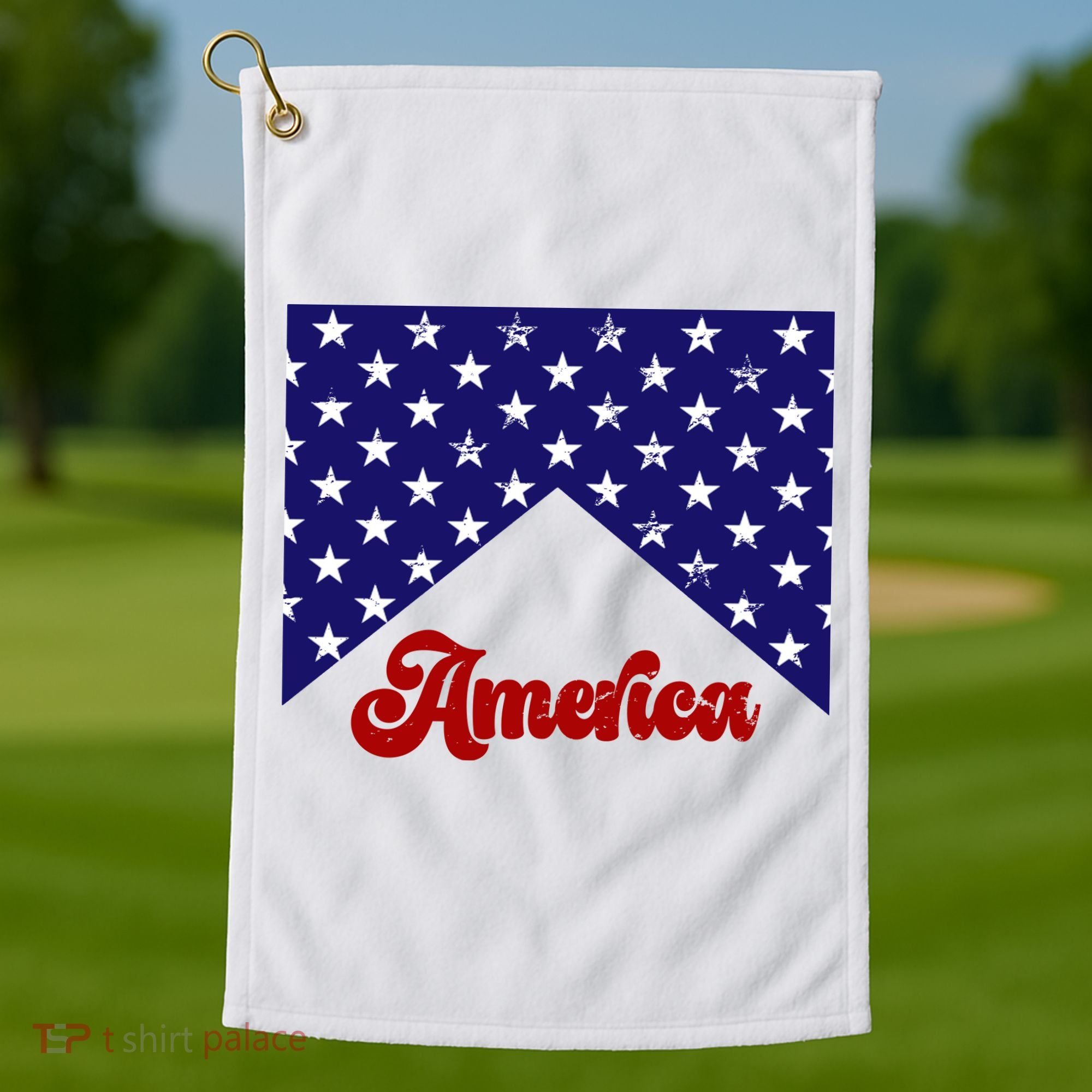 4th Of July Independence Day America Retro Pattern Golf Towel