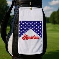 4th Of July Independence Day America Retro Pattern Golf Towel thumb 2