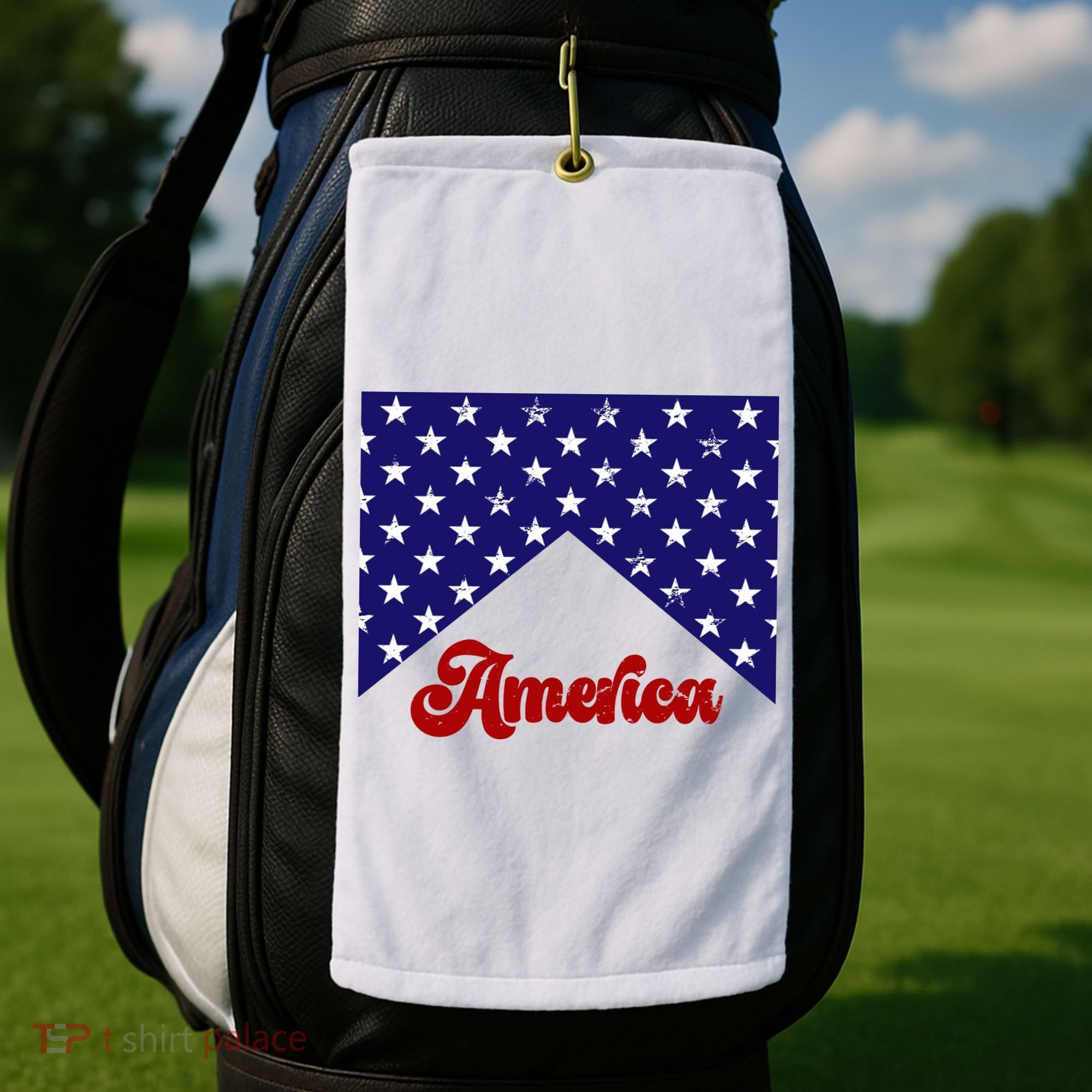 4th Of July Independence Day America Retro Pattern Golf Towel