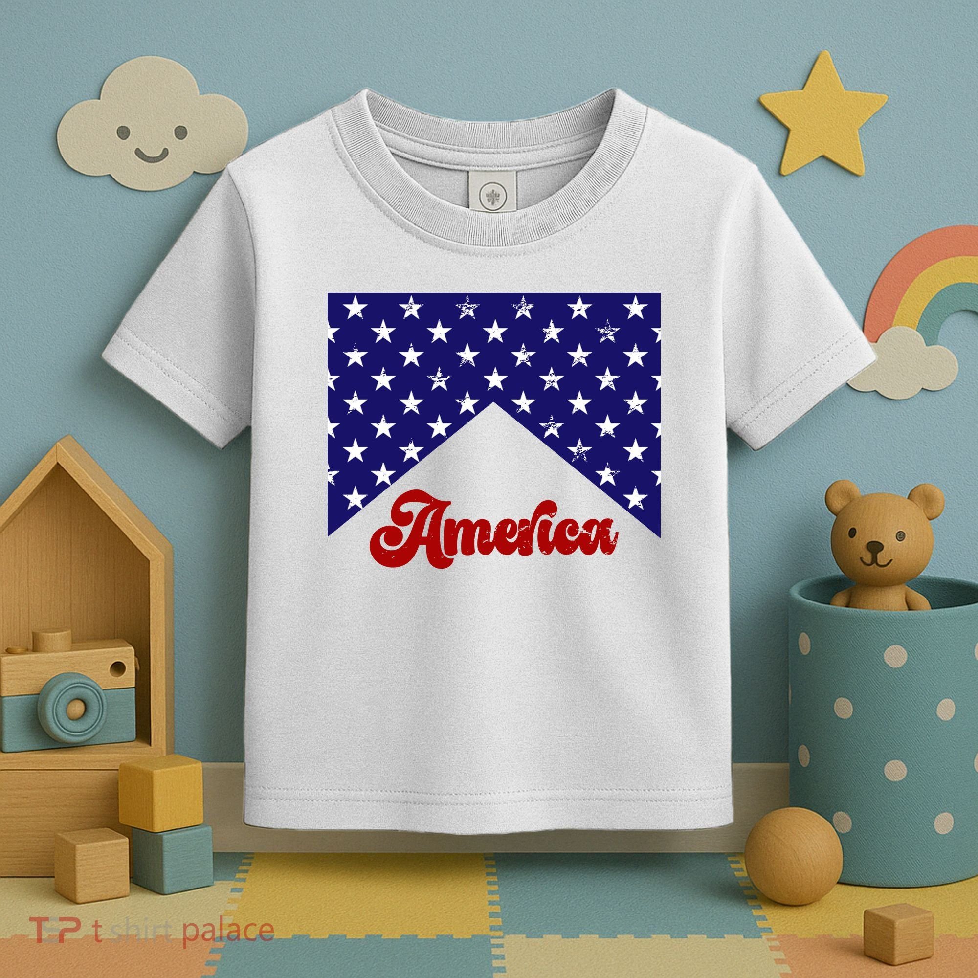 4th Of July Independence Day America Retro Pattern Toddler T-Shirt