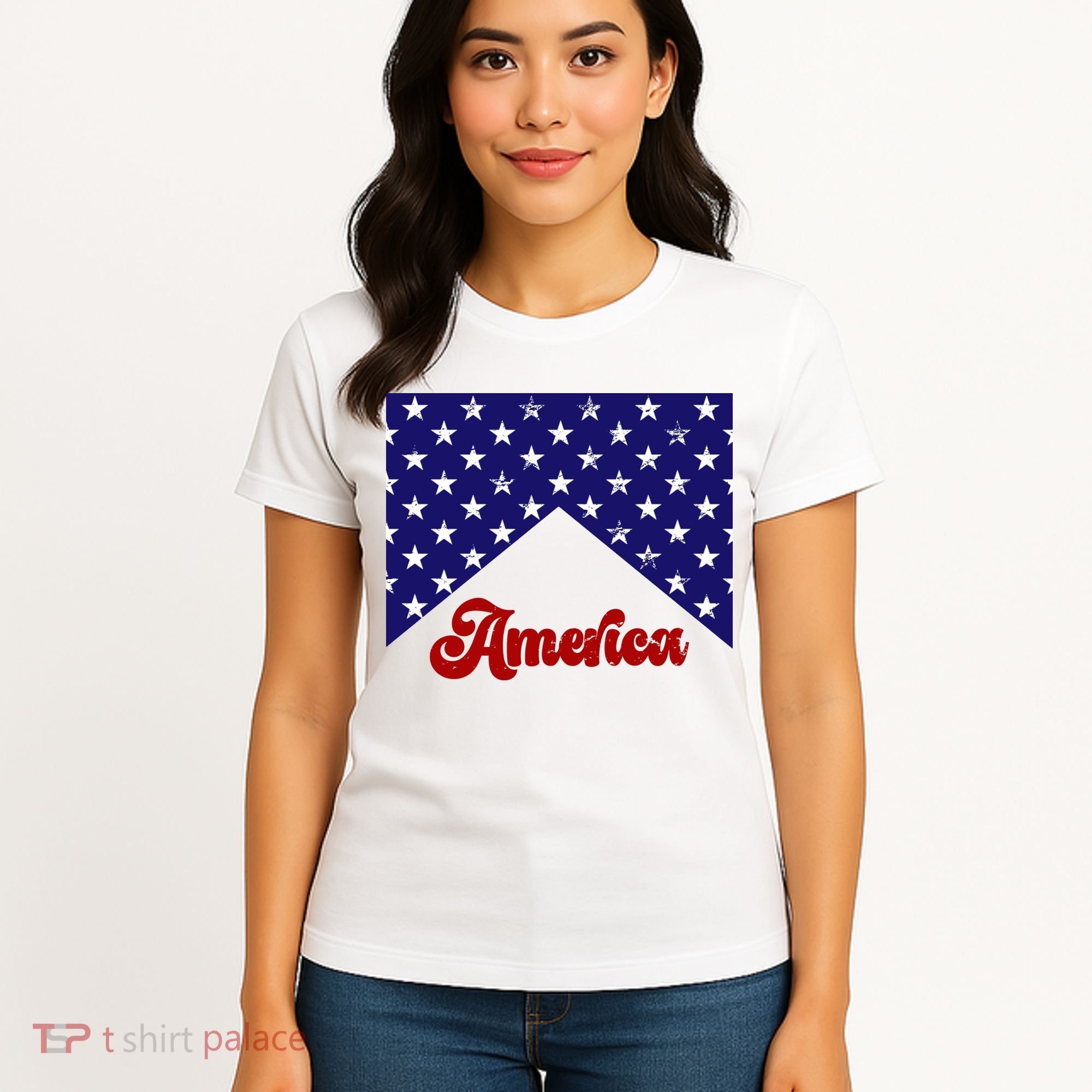 4th Of July Independence Day America Retro Pattern Women's T-Shirt