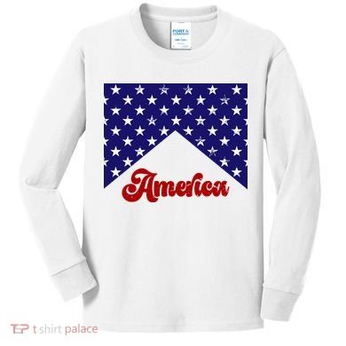 4th Of July Independence Day America Retro Pattern Kids Long Sleeve Shirt