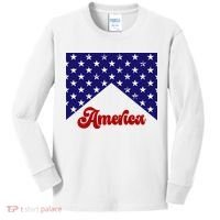 4th Of July Independence Day America Retro Pattern Kids Long Sleeve Shirt thumb 0
