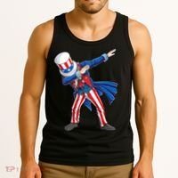 4th Of July For Dabbing Uncle Sam Tank Top thumb 3
