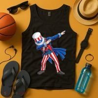 4th Of July For Dabbing Uncle Sam Tank Top thumb 4