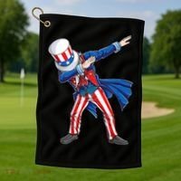 4th Of July For Dabbing Uncle Sam Golf Towel thumb 1
