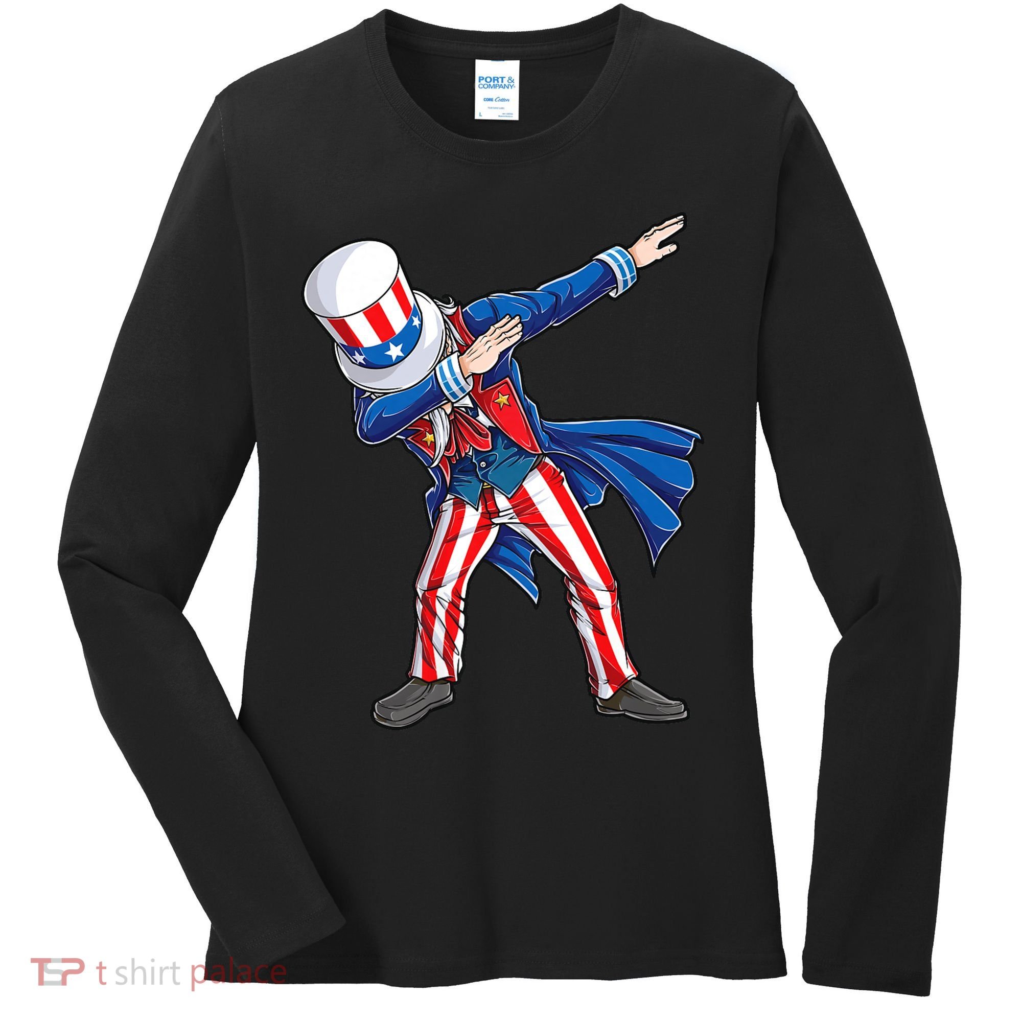 4th Of July For Dabbing Uncle Sam Women's Long Sleeve Shirt