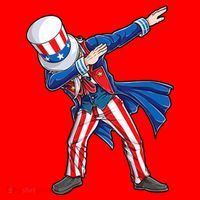 4th Of July For Dabbing Uncle Sam Santa Hat thumb 1