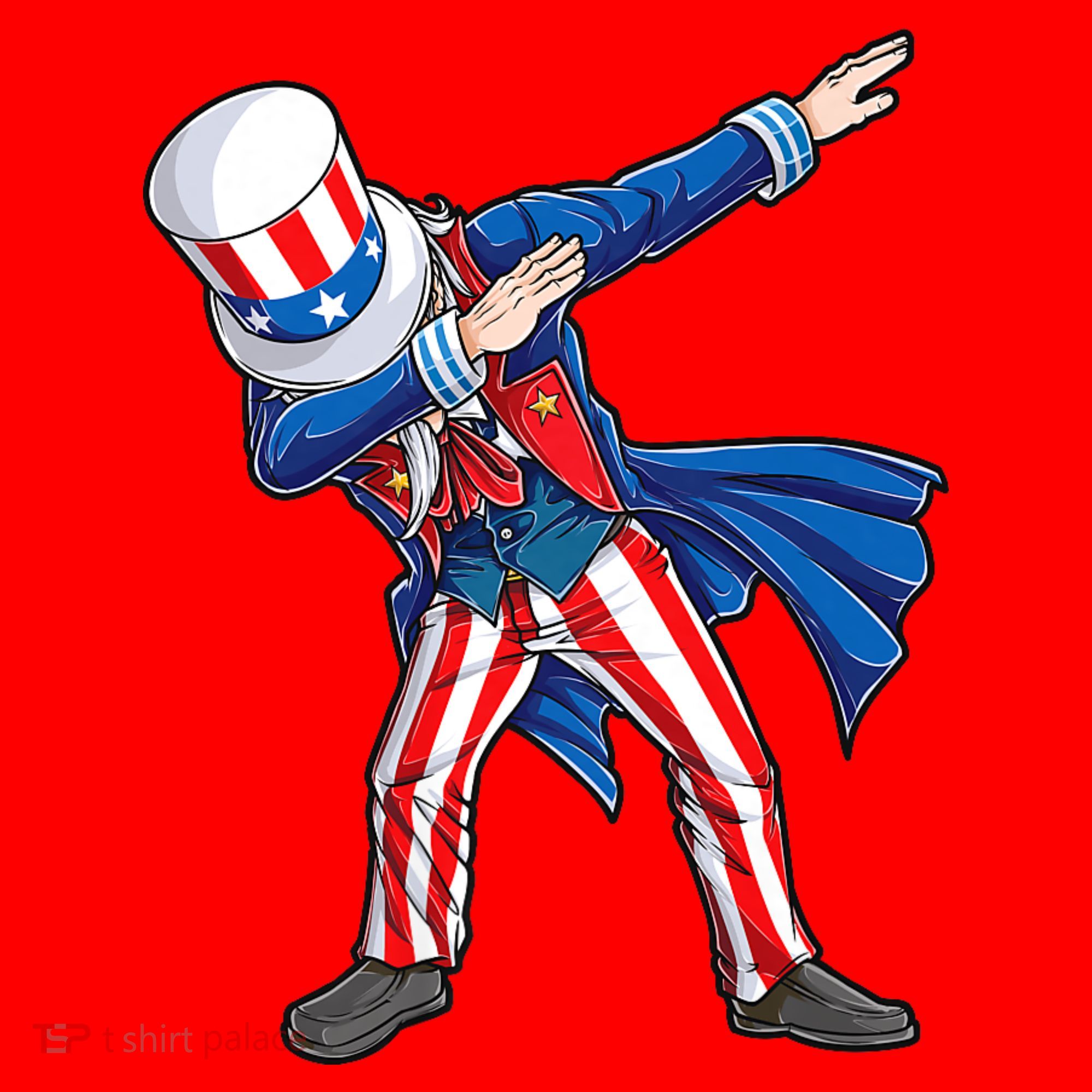 4th Of July For Dabbing Uncle Sam Santa Hat
