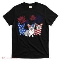 4th Of July American Flag Corgi Patriotic Dog Men Womens T-Shirt thumb 0