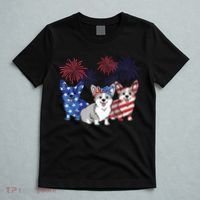 4th Of July American Flag Corgi Patriotic Dog Men Womens T-Shirt thumb 5