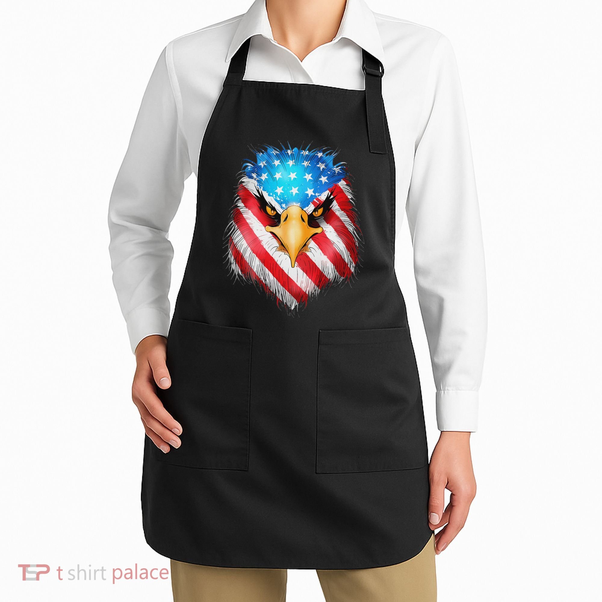 4th Of July Patriotic Eagle Usa American Flag Apron