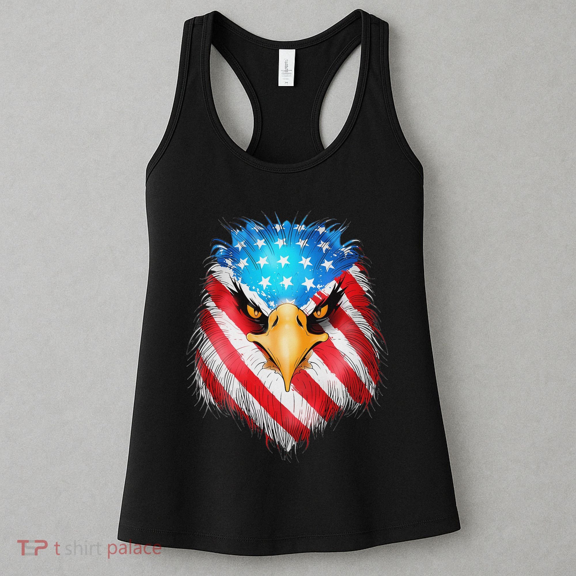 4th Of July Patriotic Eagle Usa American Flag Women's Tank Top