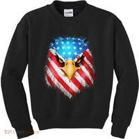 4th Of July Patriotic Eagle Usa American Flag Kids Sweatshirt thumb 0